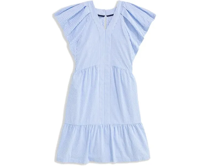 Детское платье vineyard vines Sophie Harbor с V-образным вырезом и расклешенным силуэтом