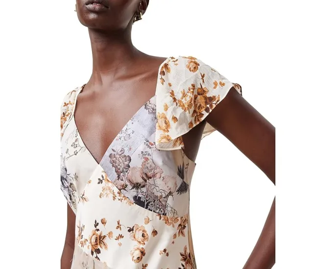 Платье AllSaints Lala с V-образным вырезом и расклешенными рукавами