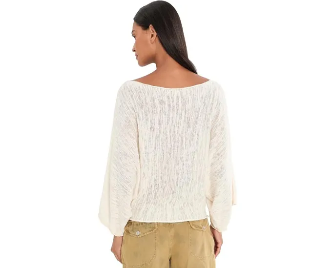 Свитер Free People Amber Breeze с открытыми плечами цвета слоновой кости