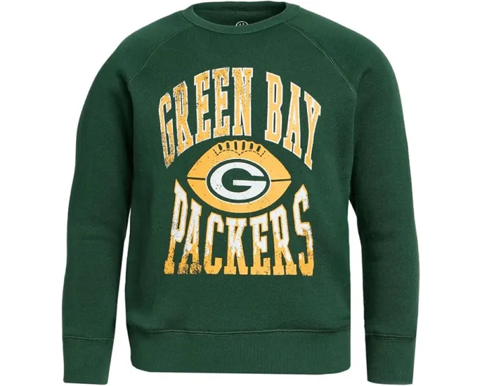 Детская футболка Junk Food Clothing Kids с принтом Green Bay Packers и длинным рукавом