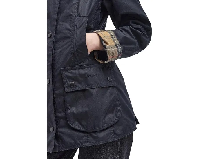 Barbour Beadnell Wax куртка из вощеного хлопка с карманами для рук