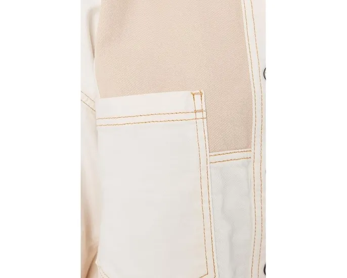 Рубашка Free People Ivory Mountain Roads из денима в стиле пэчворк