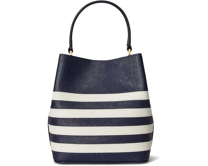 Маленькая сумка-ведро Reese из двухцветной кожи от Lauren Ralph Lauren