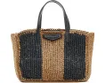 Мини сумка тоут Rebecca Minkoff Mini Tote из соломки с полосатым узором
