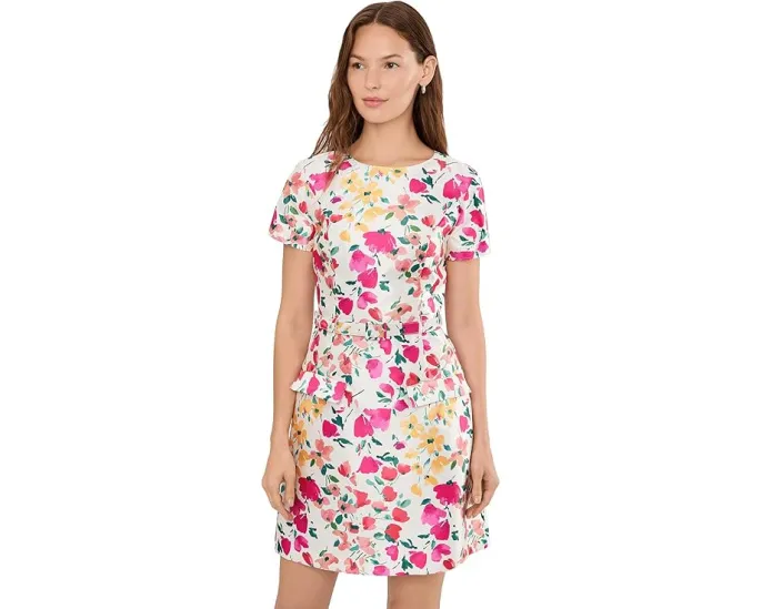 Короткое платье Adrianna Papell с принтом из ткани микадо