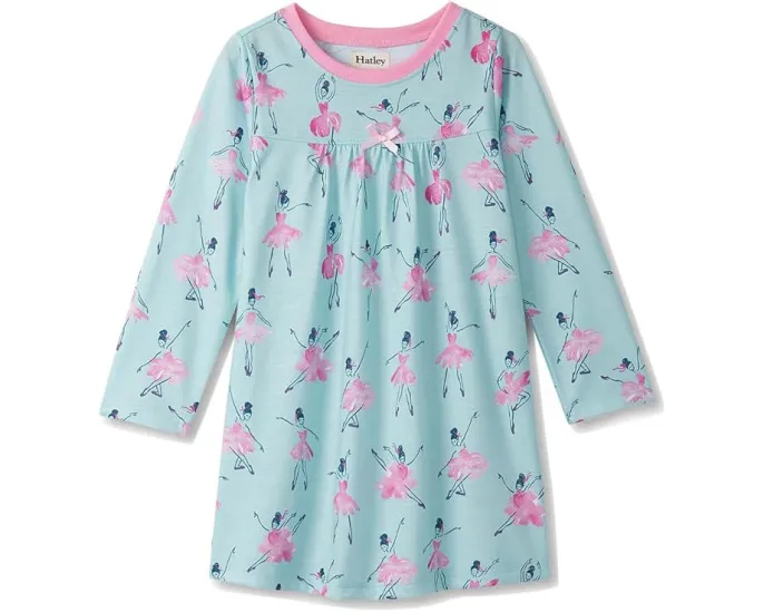 Ночная сорочка с длинным рукавом Hatley Kids для детей с бантом и сборками