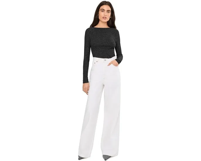 Блуза Bria с длинным рукавом и открытой спиной с блестками Madewell