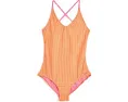 Ripple Texture Lace Up One Piece (Little Kid/Big Kid)