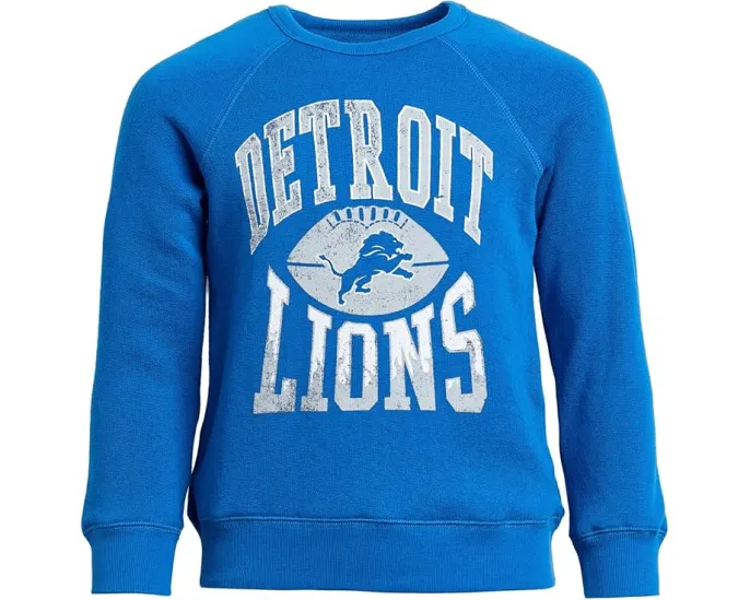 Толстовка NFL Detroit Lions реглан из флиса для детей Junk Food Clothing