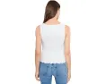 Madewell топ с круглым вырезом и сборкой