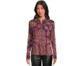 Блуза Johnny Was с ярким узором пейсли и длинными рукавами на пуговицах