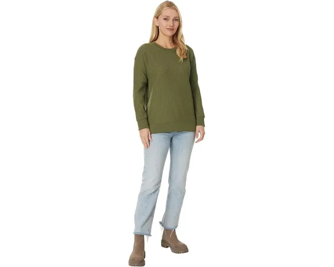 Свитер L.L.Bean Birchwood Brushed Waffle с круглой горловиной и фактурой вафли