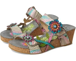 Сандалии Moai с асимметричным цветочным принтом и застежкой на липучке