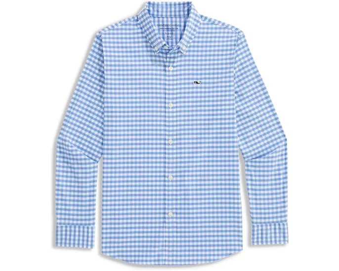 Детская рубашка vineyard vines Skysail Gingham с клеткой и охлаждающим эффектом