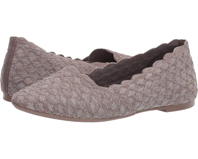 Балетки Skechers Cleo Honeycomb с вязаным верхом и стеганым краем на пенной стельке