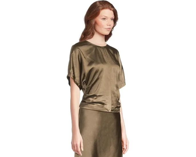 Топ Lilla P с цельнокроеным коротким рукавом из атласа