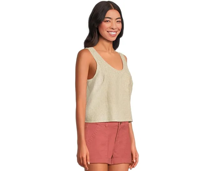 Топ Toad&Co Taj Hemp Button Back из конопли с V-образным вырезом
