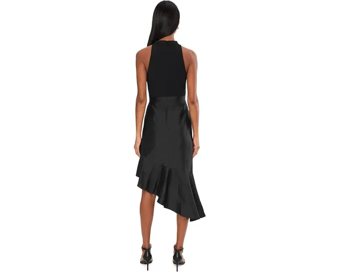 Платье миди Crepe Combo Taffeta с асимметричным подолом от Adrianna Papell