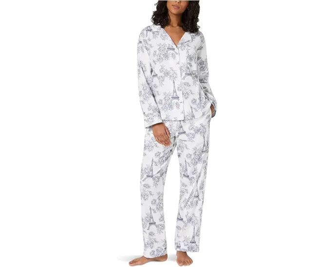 Пижамный комплект Bedhead PJs из фланели с длинными рукавами и тематикой Парижа