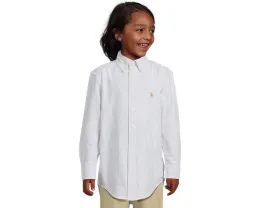 Рубашка Polo Ralph Lauren Kids из хлопкового оксфорда в полоску для старших детей