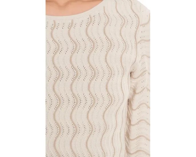 Свитер NIC+ZOE Alto с волнистой вязкой и круглым вырезом