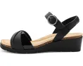 Сандалии Kacha Twist Clarks на низком клине 55 мм с контрастными ремешками и липучкой