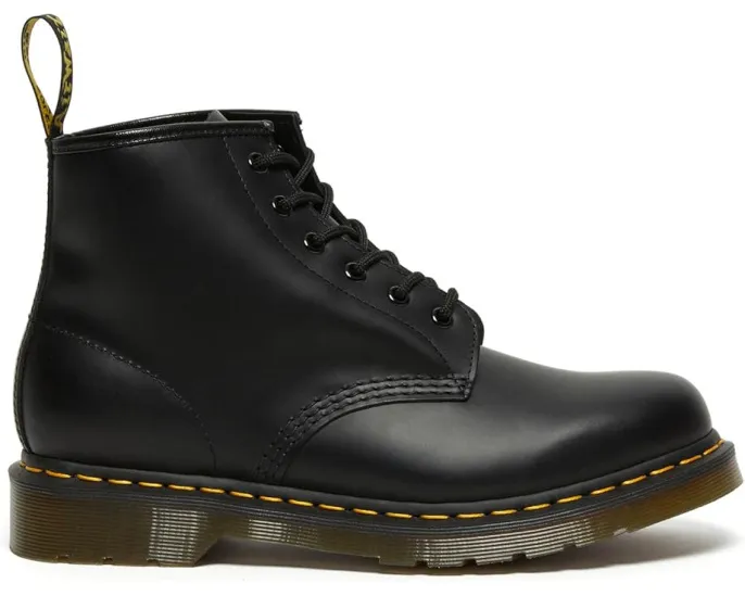 Ботинки Dr. Martens 101 Yellow Stitch с гладкой кожей и классической строчкой