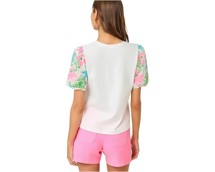 Трикотажный топ Brittan с фестончатыми рукавами от Lilly Pulitzer