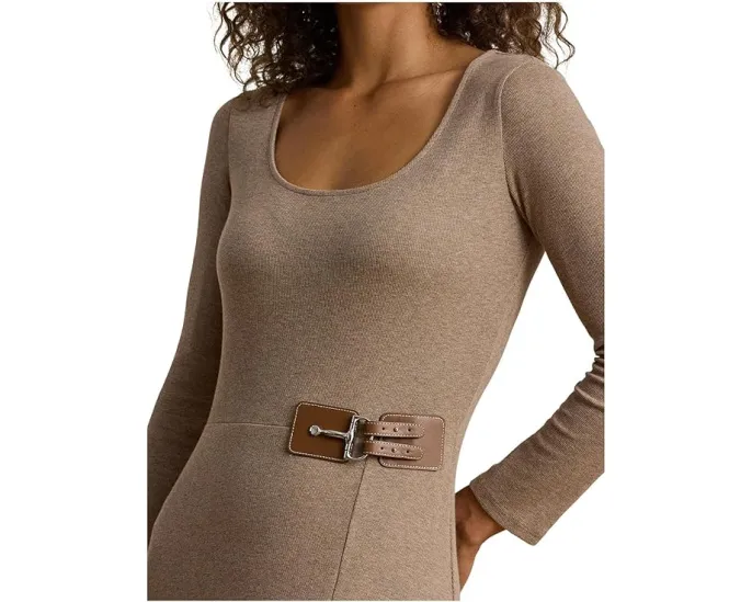 Платье миди с рубчиком и отделкой под пряжку Lauren Ralph Lauren