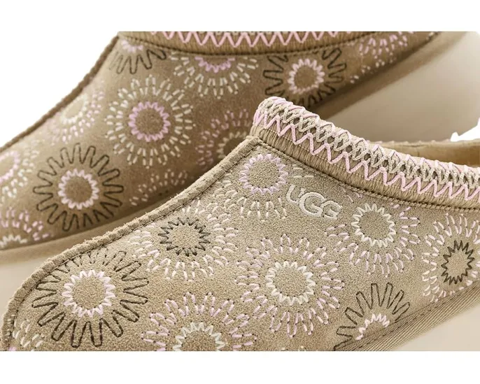 Тапочки UGG Tazz Sun Stitch с вышивкой и подкладкой из меха