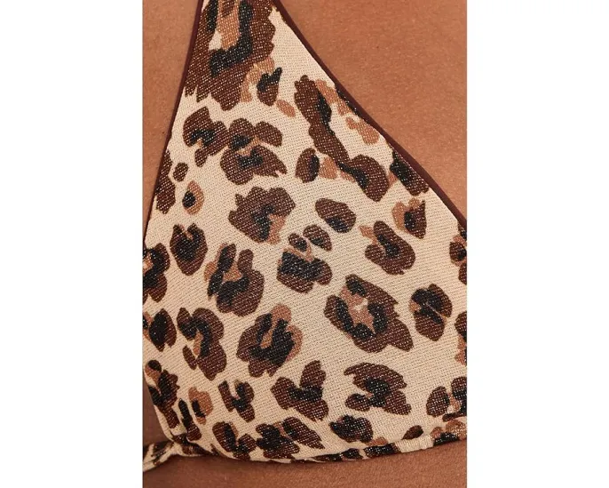 Верх для купальника Safari Leopard Cheryl Reversible Triangle от BECCA