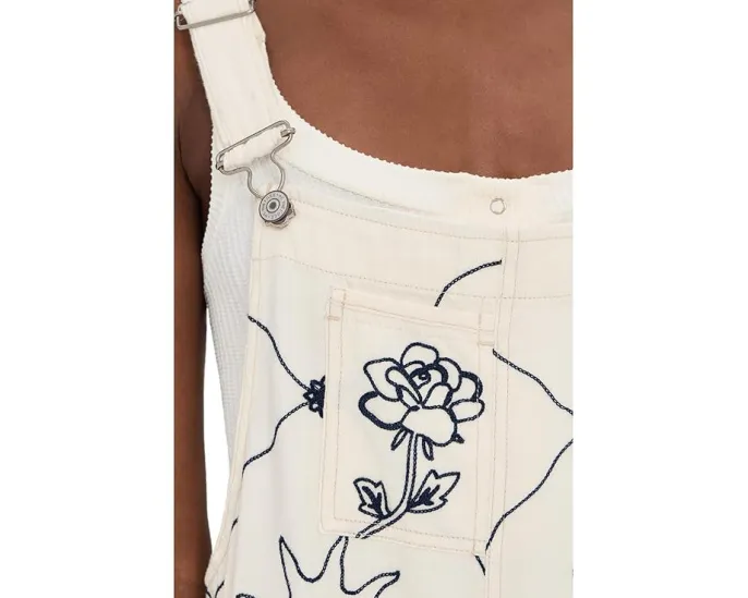 Free People Комбинезон Rising Sun с уникальной вышивкой на жестком дениме