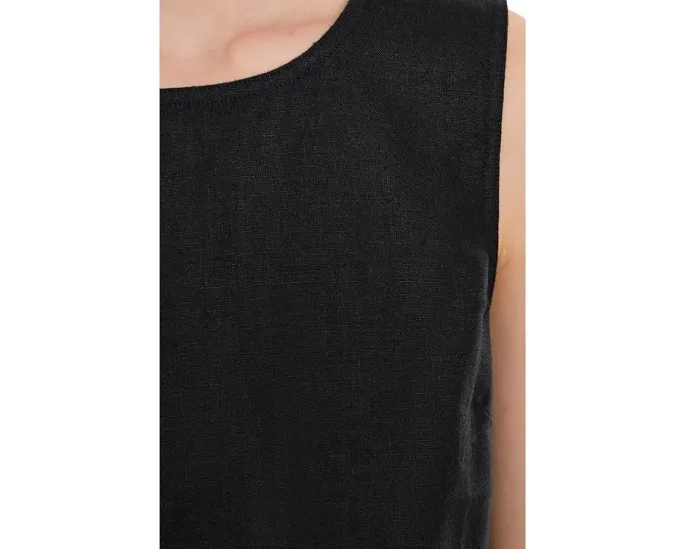 Madewell Embroidered Shell Top in 100% Linen с застежкой на пуговицу