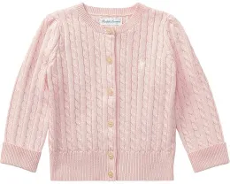 Детский кардиган Polo Ralph Lauren Kids с косой вязкой и вышитым пони