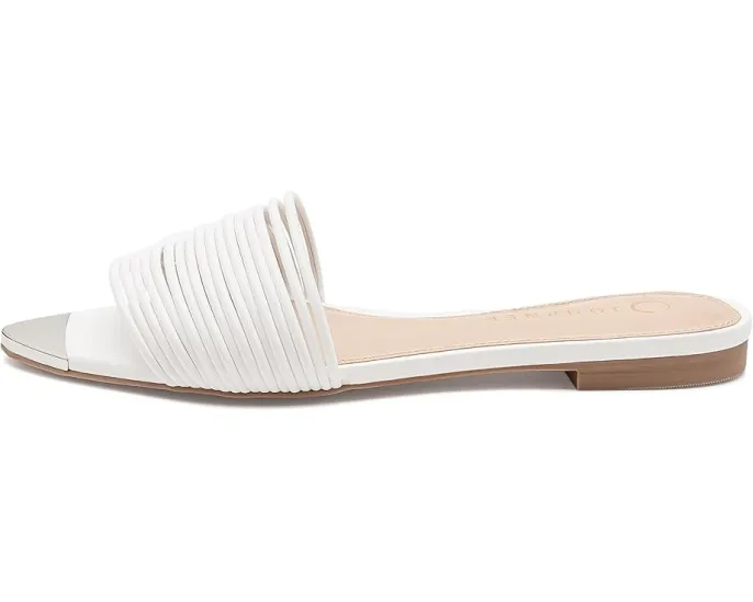 Journee Collection Feather Босоножки синие на плоском ходу с открытым носком