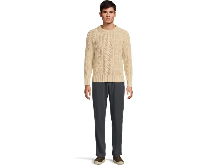 Хлопковый свитер Signature Cotton Fisherman с аутентичной вязкой и облегающим кроем