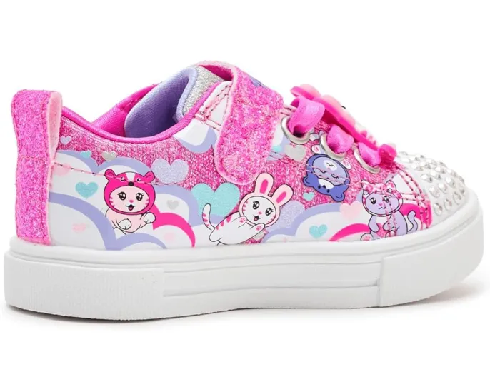 Светящиеся кроссовки SKECHERS KIDS Twinkle Sparks с принтом котиков и облаков