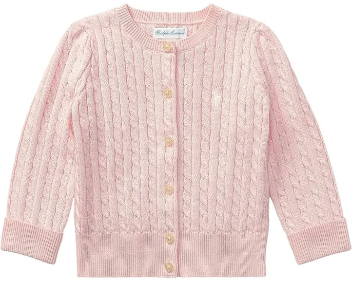 Детский кардиган Polo Ralph Lauren Kids с косой вязкой и вышитым пони