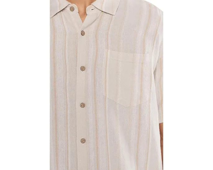 Hurley Oceanside Рубашка с коротким рукавом в полоску и льняной тканью