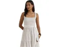 Платье-трапеция Lauren Ralph Lauren Belted Jersey Broadcloth с поясом из хлопка