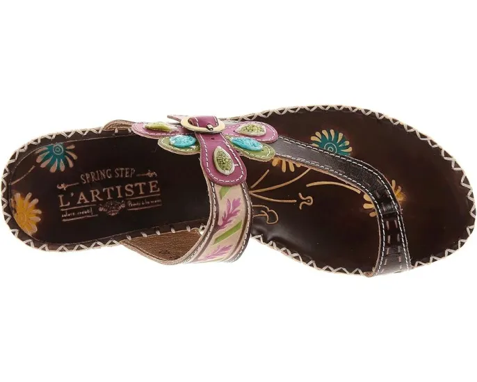 Сандалии L'Artiste by Spring Step Santorini с декоративными камнями и ручной росписью