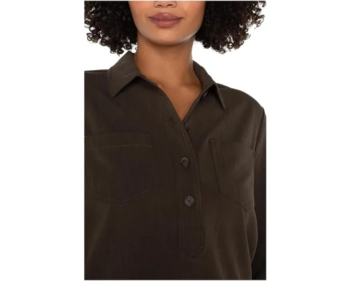 Блуза Liverpool Los Angeles с длинным рукавом и резинкой на талии