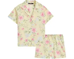 Пижамный комплект Lauren Ralph Lauren из хлопкового полотна с коротким рукавом и шортами-боксерами