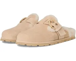 Stuart Weitzman Мюли Chrystie из овчины с большой пряжкой