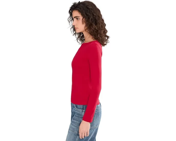 Футболка Madewell 90s Boatneck из компактного хлопка с длинными рукавами