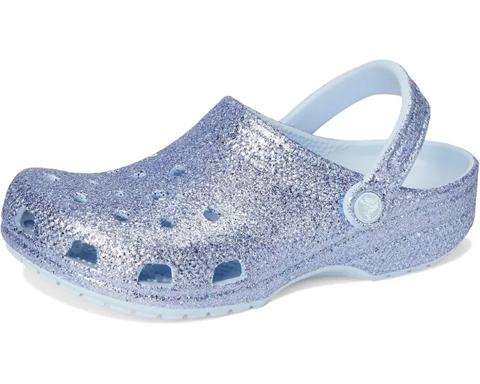 Crocs Classic Glitter Clogs детские блестящие сабо с пайетками