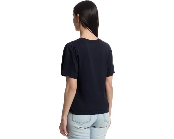 Свитер Lilla P с коротким рукавом и V-образным вырезом для расслабленного образа