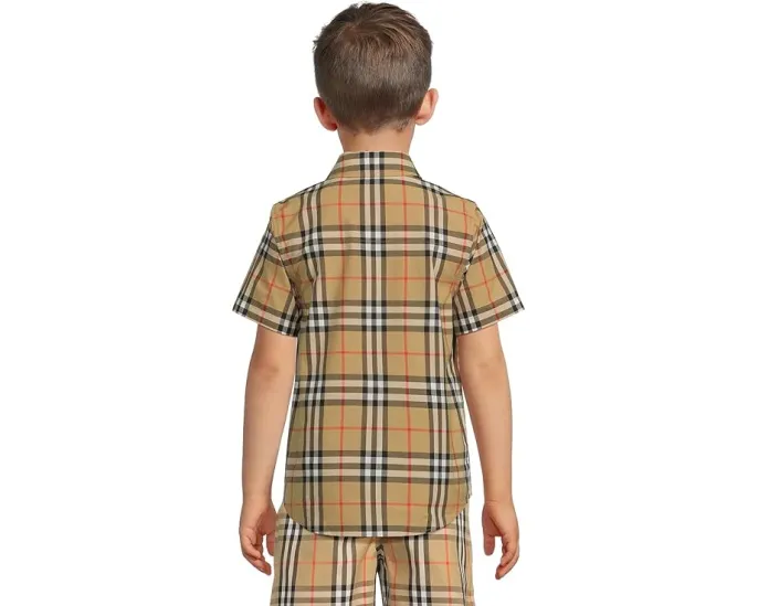 Детская рубашка Owen с коротким рукавом в клетку Burberry Kids