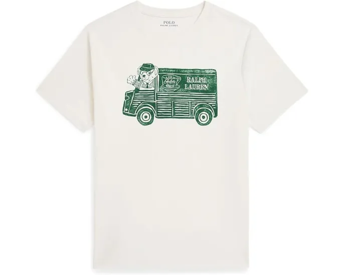 Хлопковая футболка Ralph’s Coffee Polo Bear от Polo Ralph Lauren Kids для малышей и младших детей