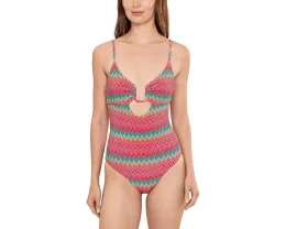 Цельный купальник Lindy с металлическим блеском и вырезом-ключ